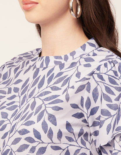 Printed Flutter Sleeve Top