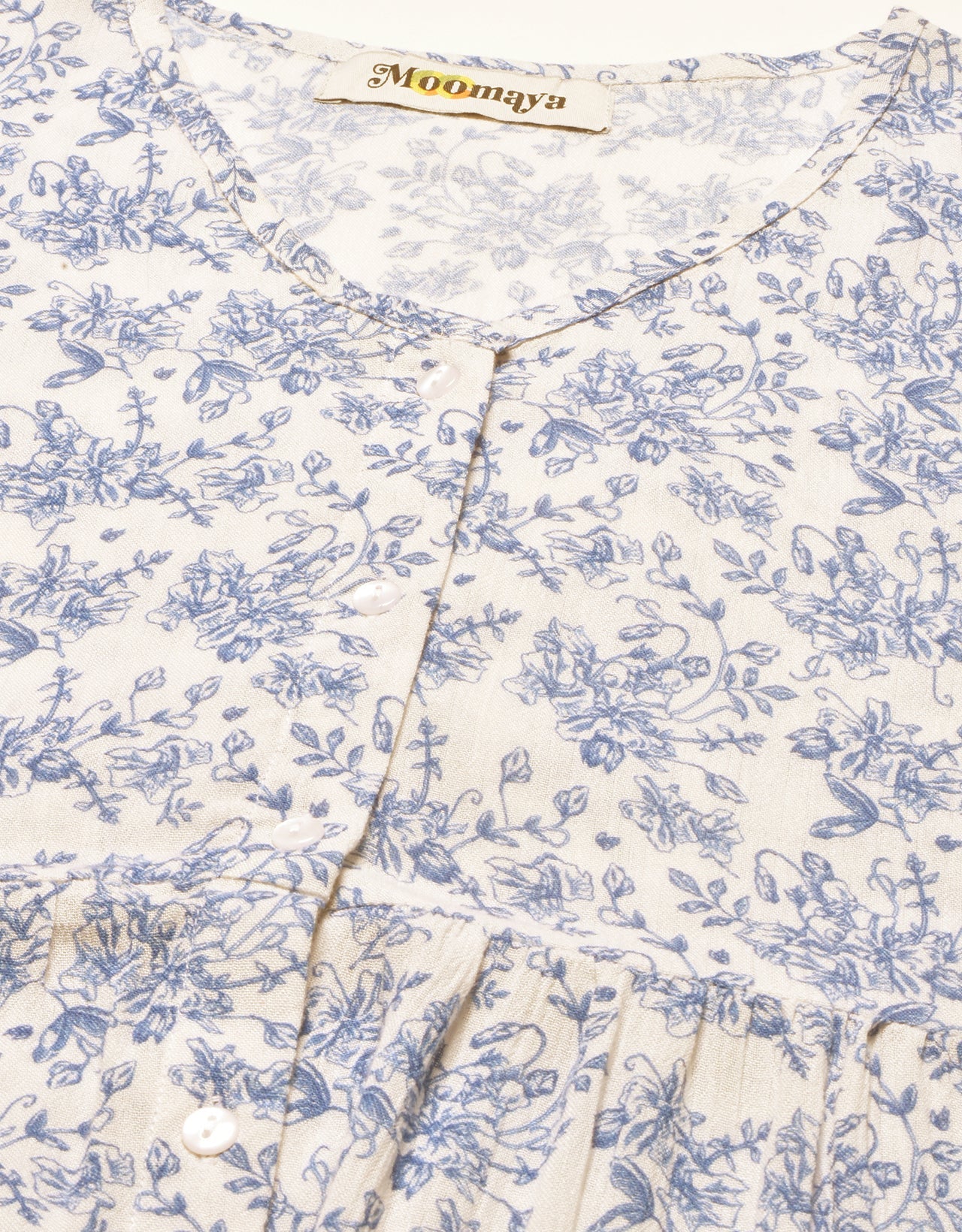 Printed V Neck Flutter T
