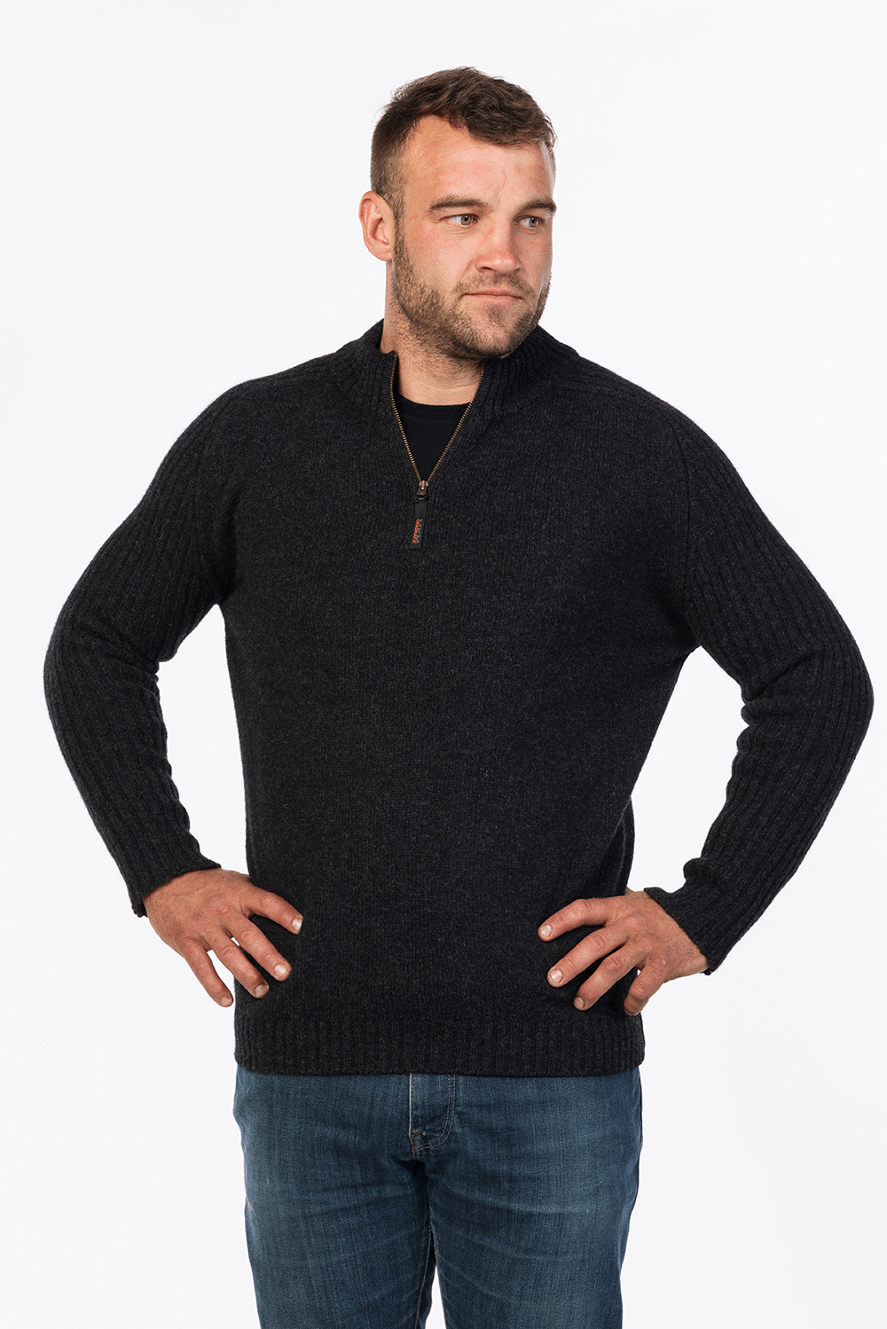 Mount possum-merino turtle-neck half-zip jersey - Klothing NZ