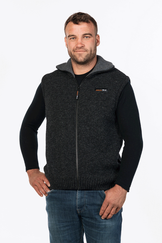 Tasman 36.6 dual-layer NZ wool full-zip vest - Klothing NZ