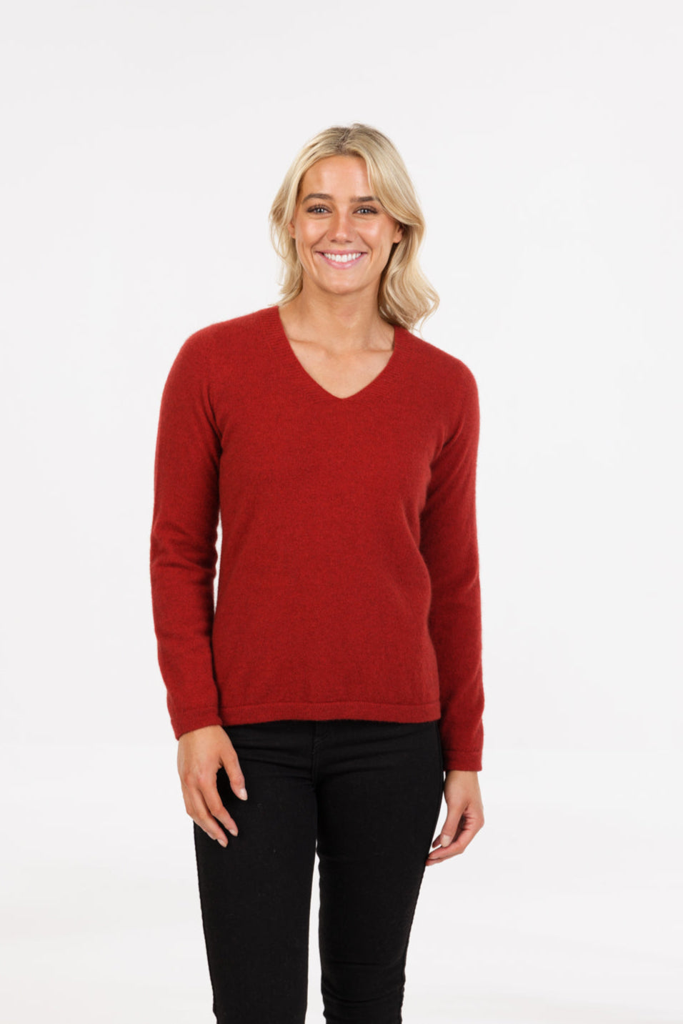 Vee Neck Plain Sweater