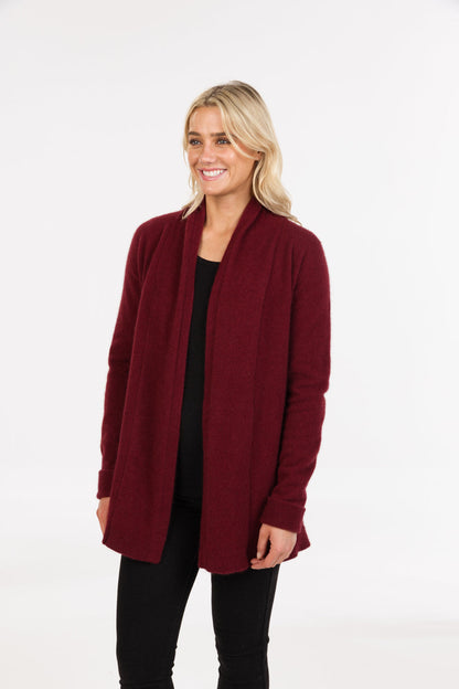 Women's possum-merino open-front wrap jacket - Klothing NZ
