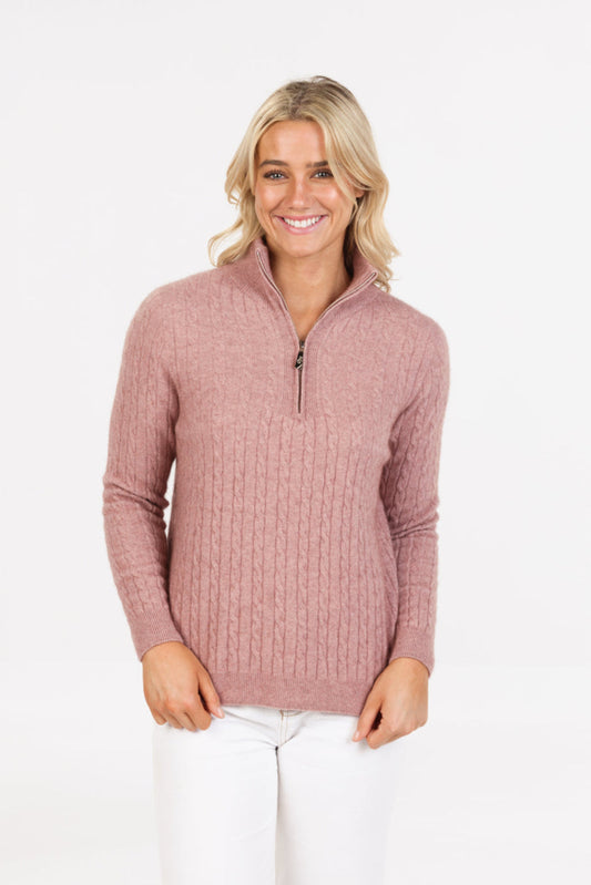 Cable Half Zip Sweater