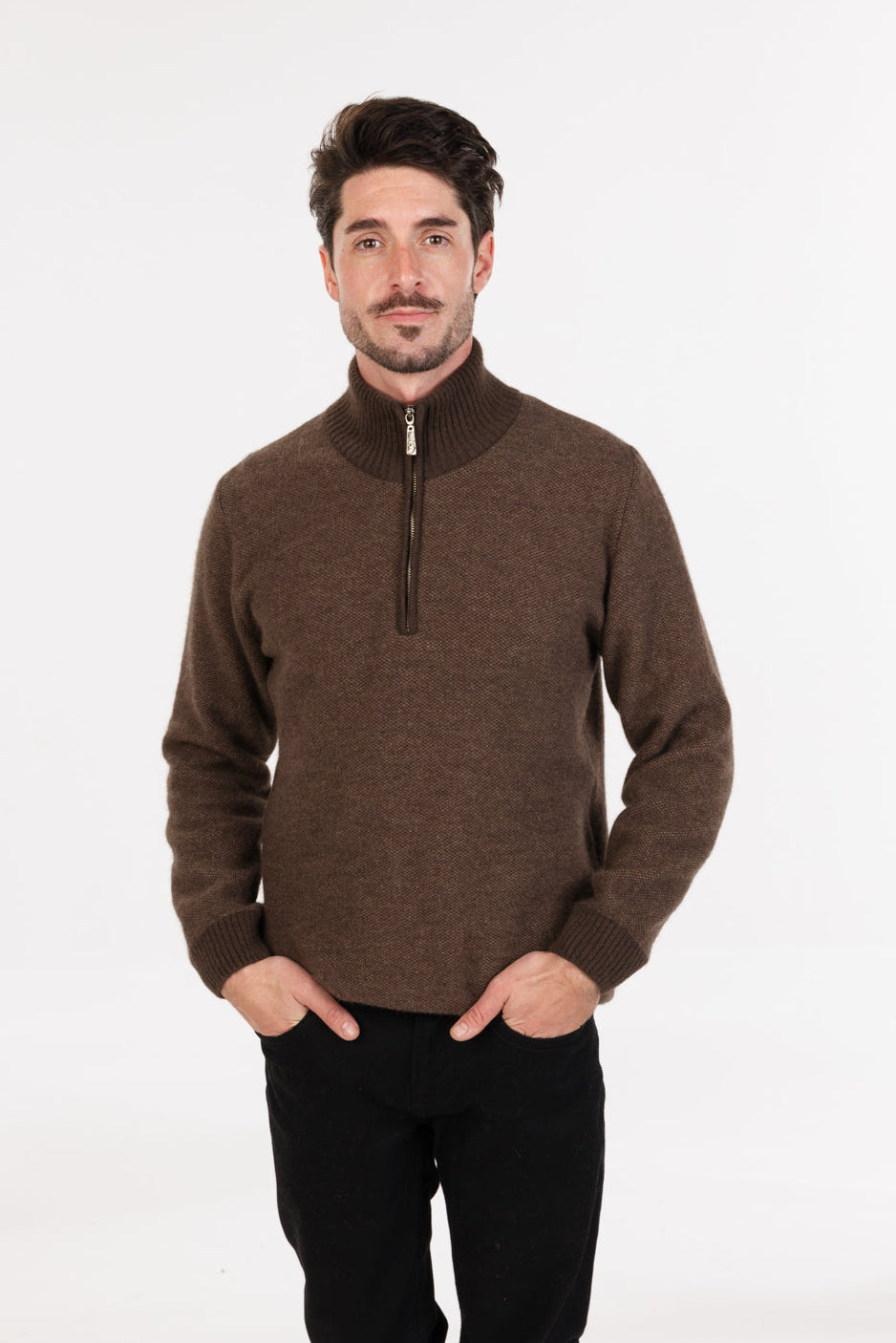 Textured Half Zip Sweater