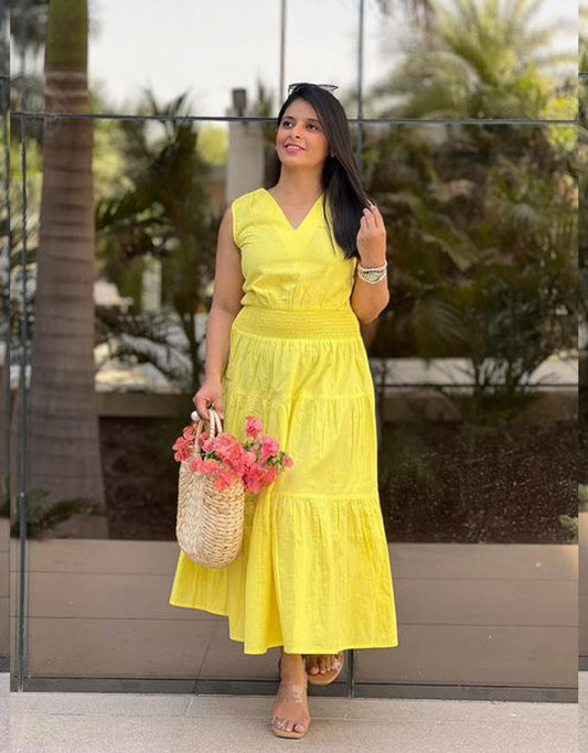 Solid Sleeveless Midi Dress