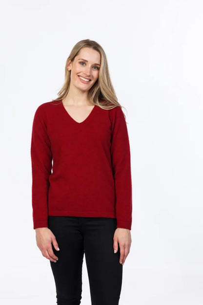 Vee Neck Plain Sweater