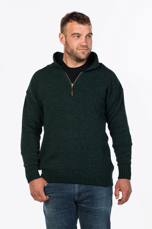 Original workwear NZ wool half-zip jersey - Klothing NZ