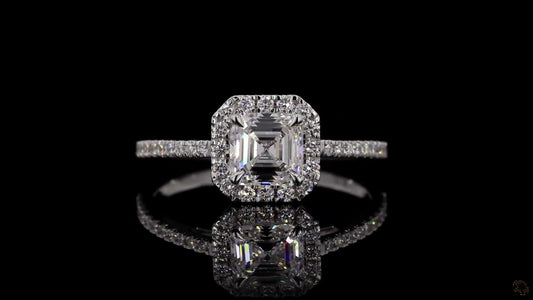 Asscher Lab-Grown Diamond Halo Ring — 4.09ct