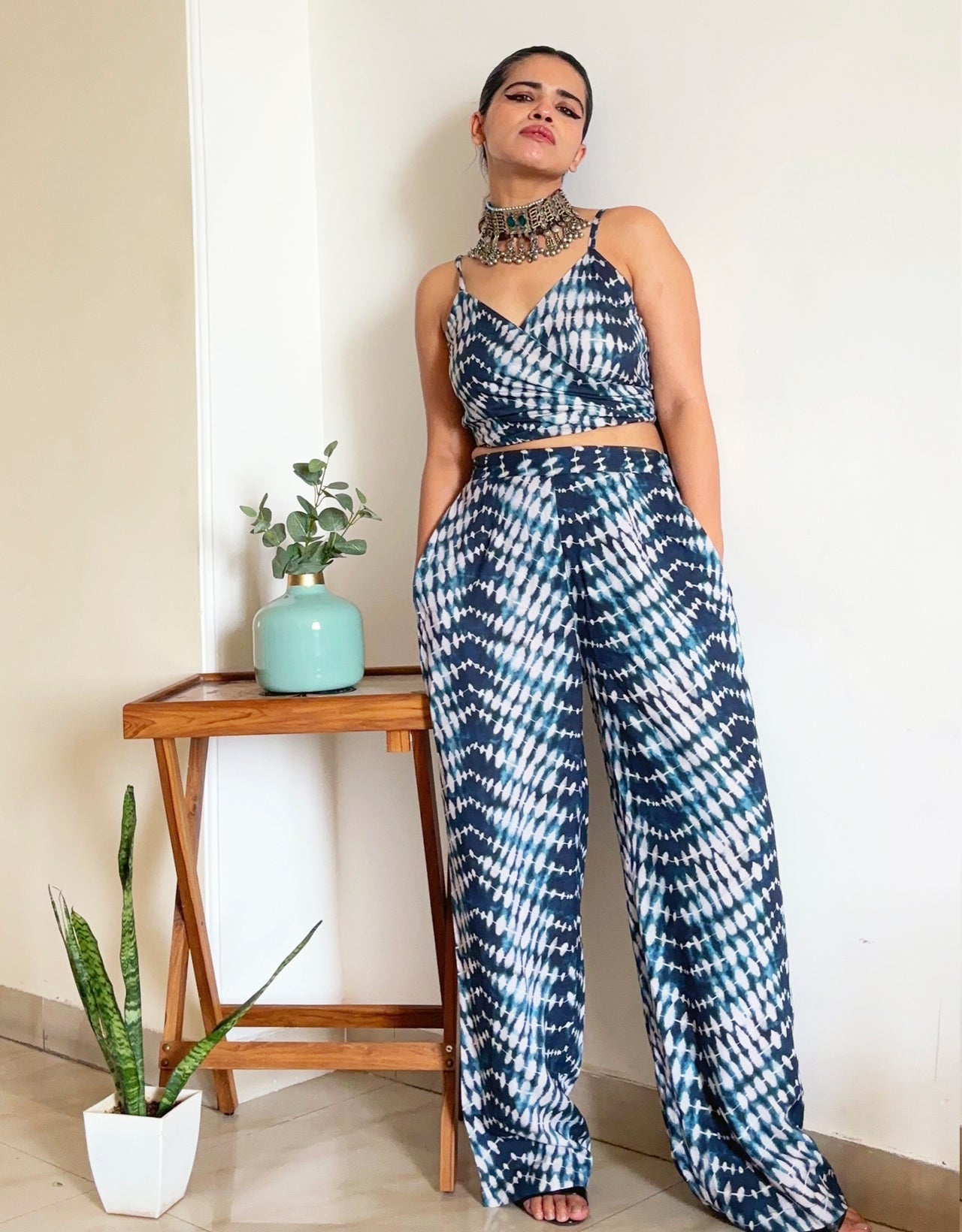 Printed 2 Pcs Summer Cord Set For Women