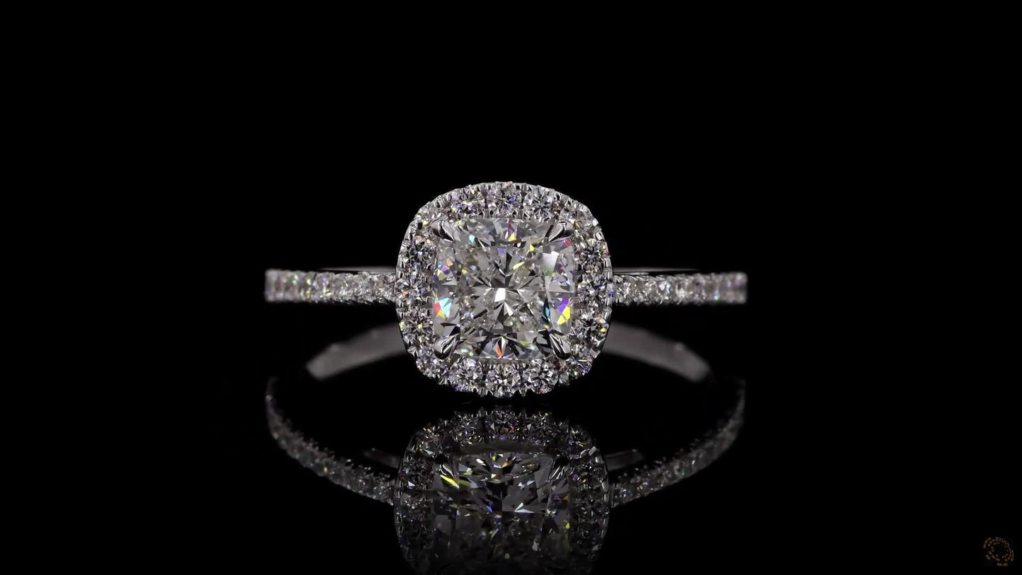 Cushion Lab-Grown Diamond Halo Ring — 2.89ct