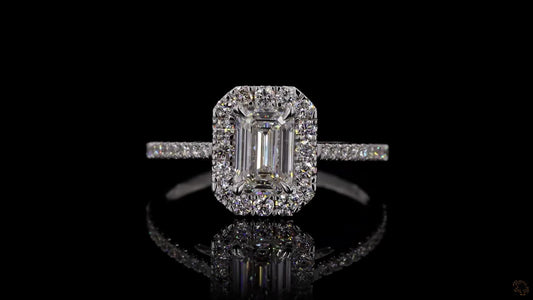 Emerald Lab-Grown Diamond Halo Ring — 2.85ct