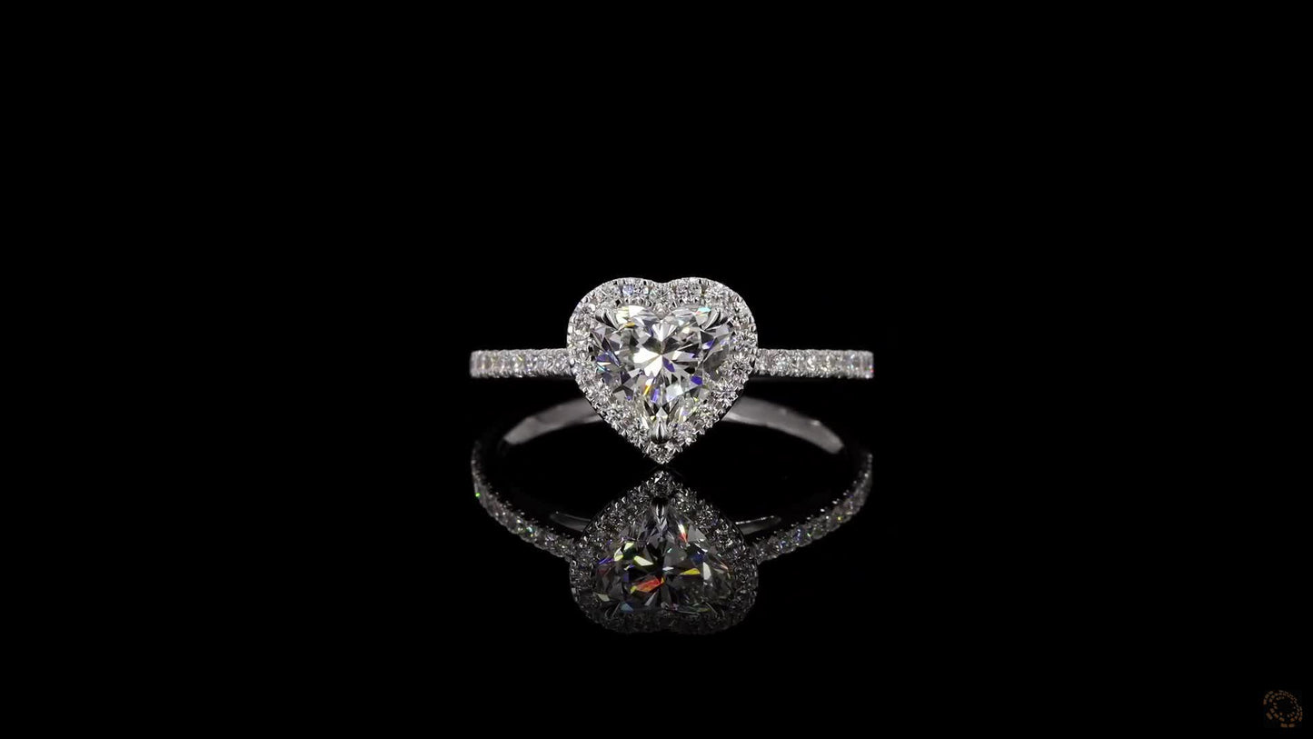 Heart Lab-Grown Diamond Halo Ring — 1.38ct