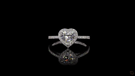 Heart Lab-Grown Diamond Halo Ring — 1.38ct