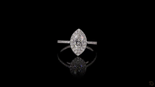 Marquise Lab-Grown Diamond Halo Ring — 1.81ct