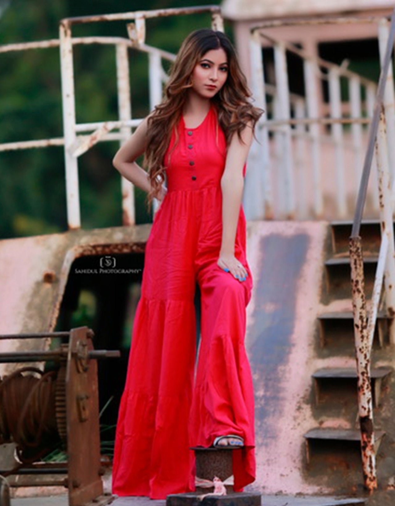 Printed Jumpsuit, Halter Neck