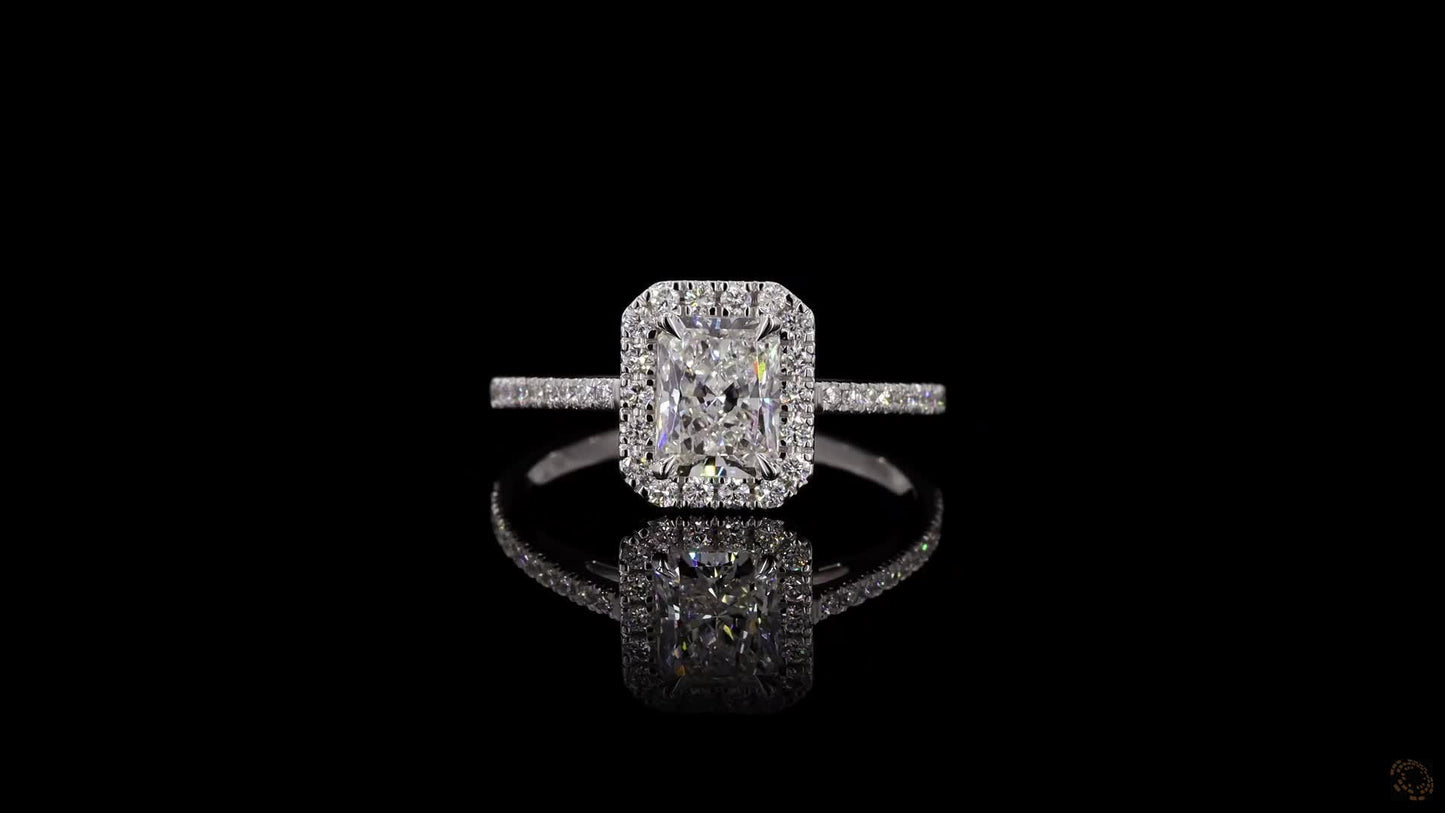 Radiant Lab-Grown Diamond Halo Ring — 2.85ct