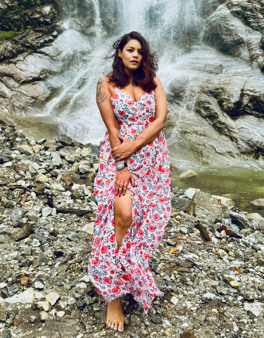 romantic maxi dress by moomaya