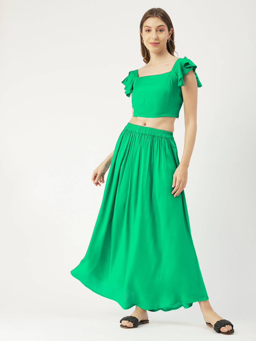 Summer Coord Set, Viscose 2 Pcs Crop