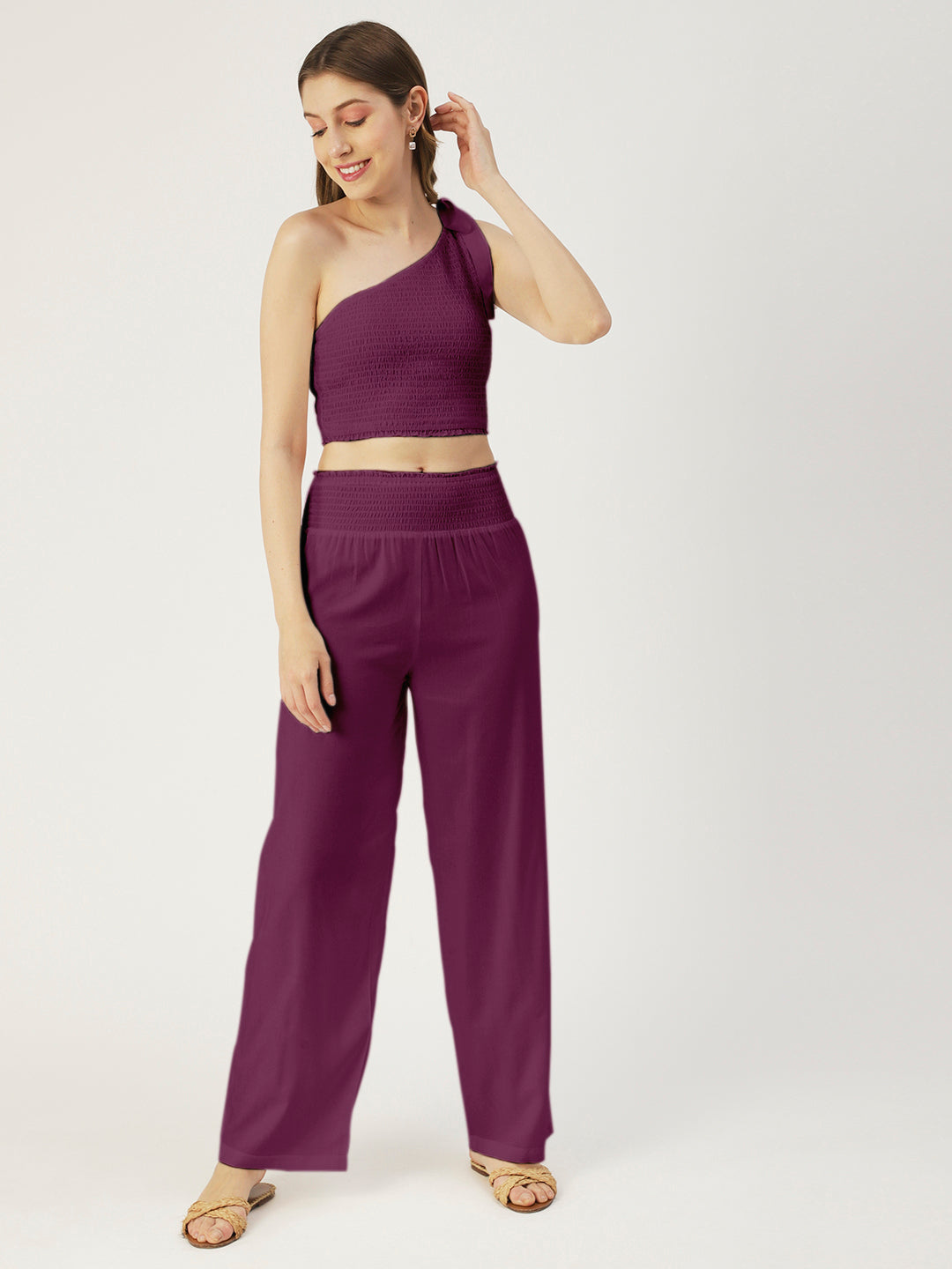 Women's Viscose Coord Set, Crop & Palazzo