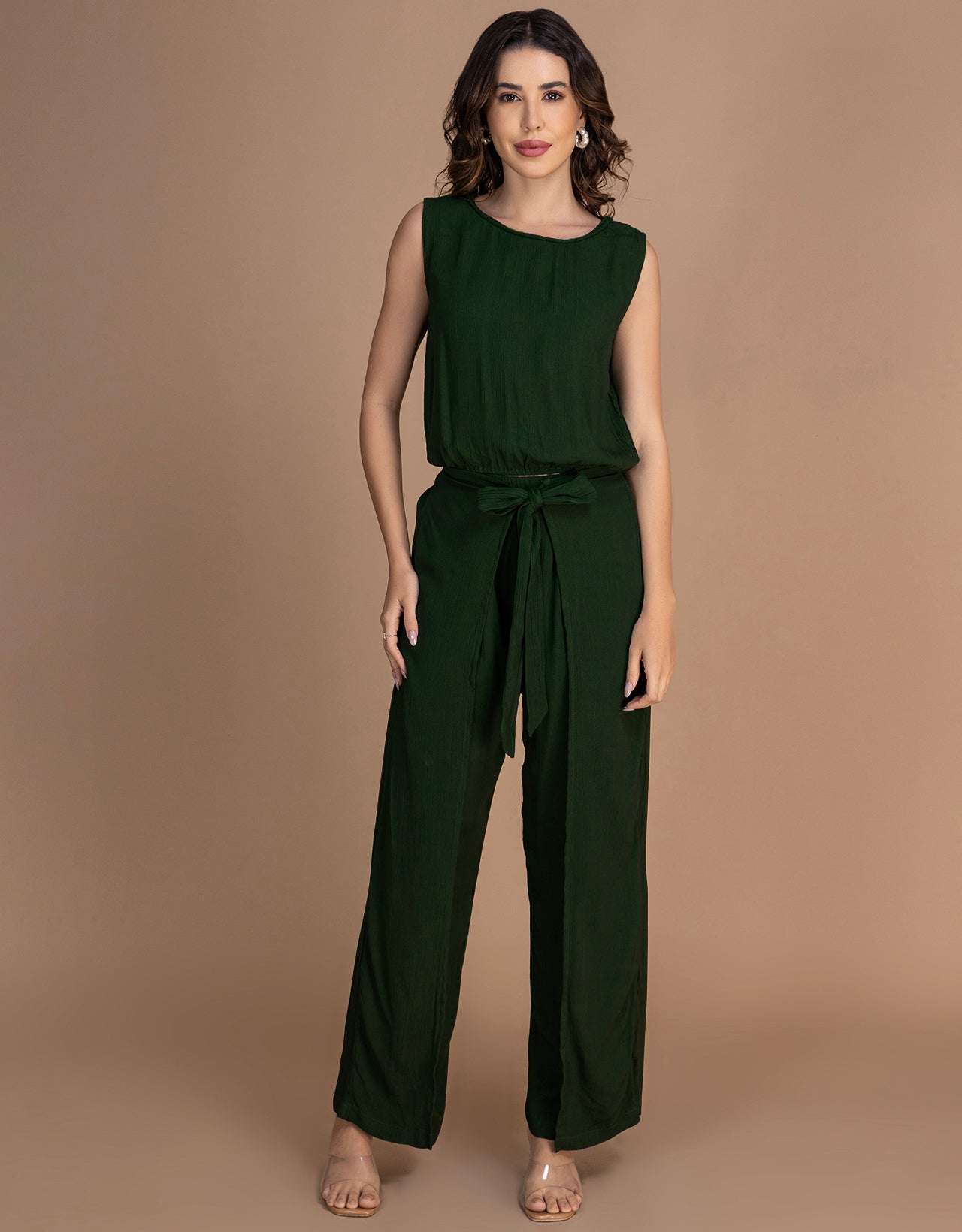 Moomaya Outfit Women's 2 Piece Co-Ord Set, Balloon Top & Fisherman Pants