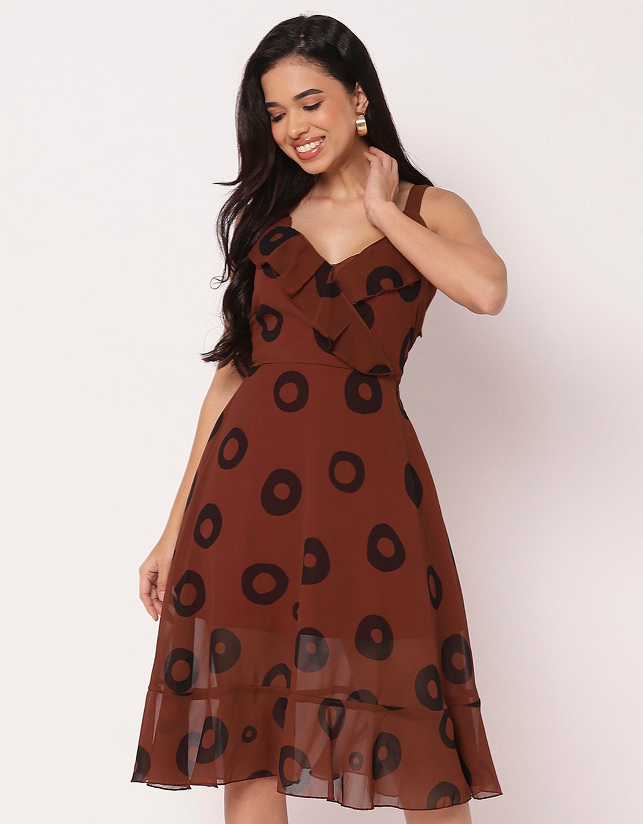 Women's Dress V Neck Sleeveless Printed Dress