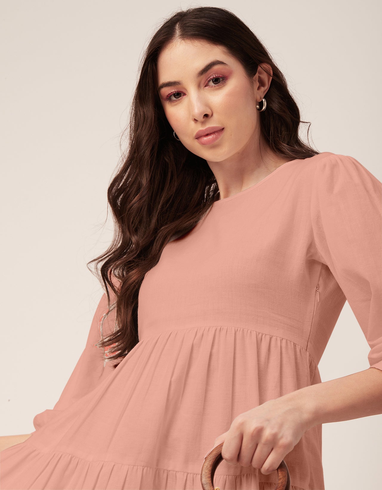 Flared Dress, Round Neck