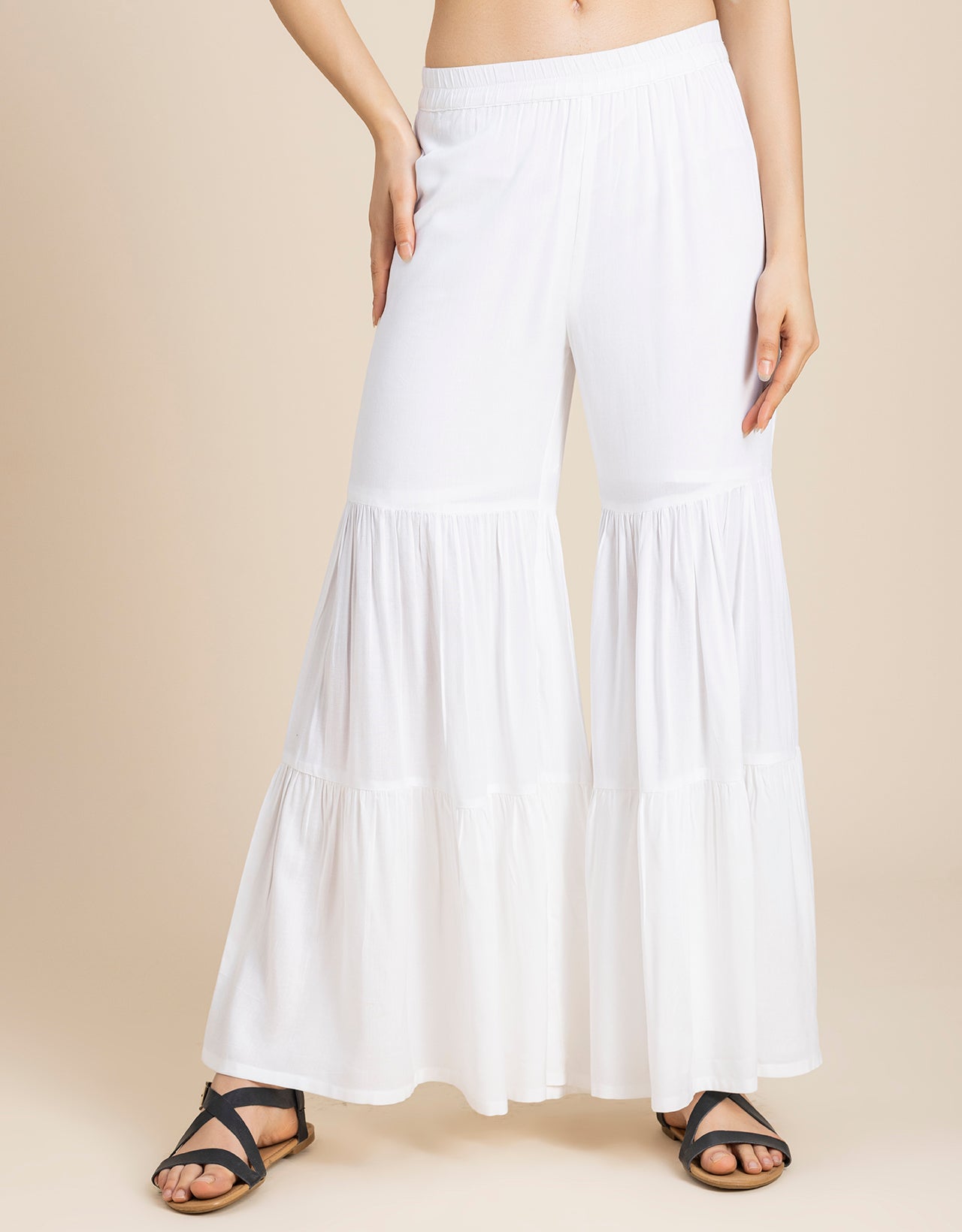Tiered Palazzo Wide Leg Pant For Women