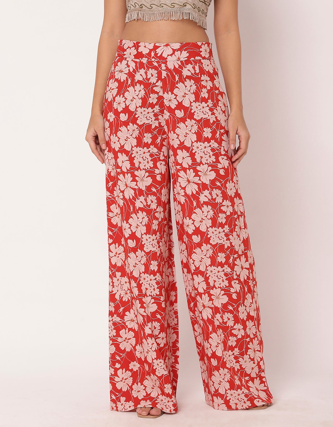 Women's High Waist Ankle Length Palazzo Pants