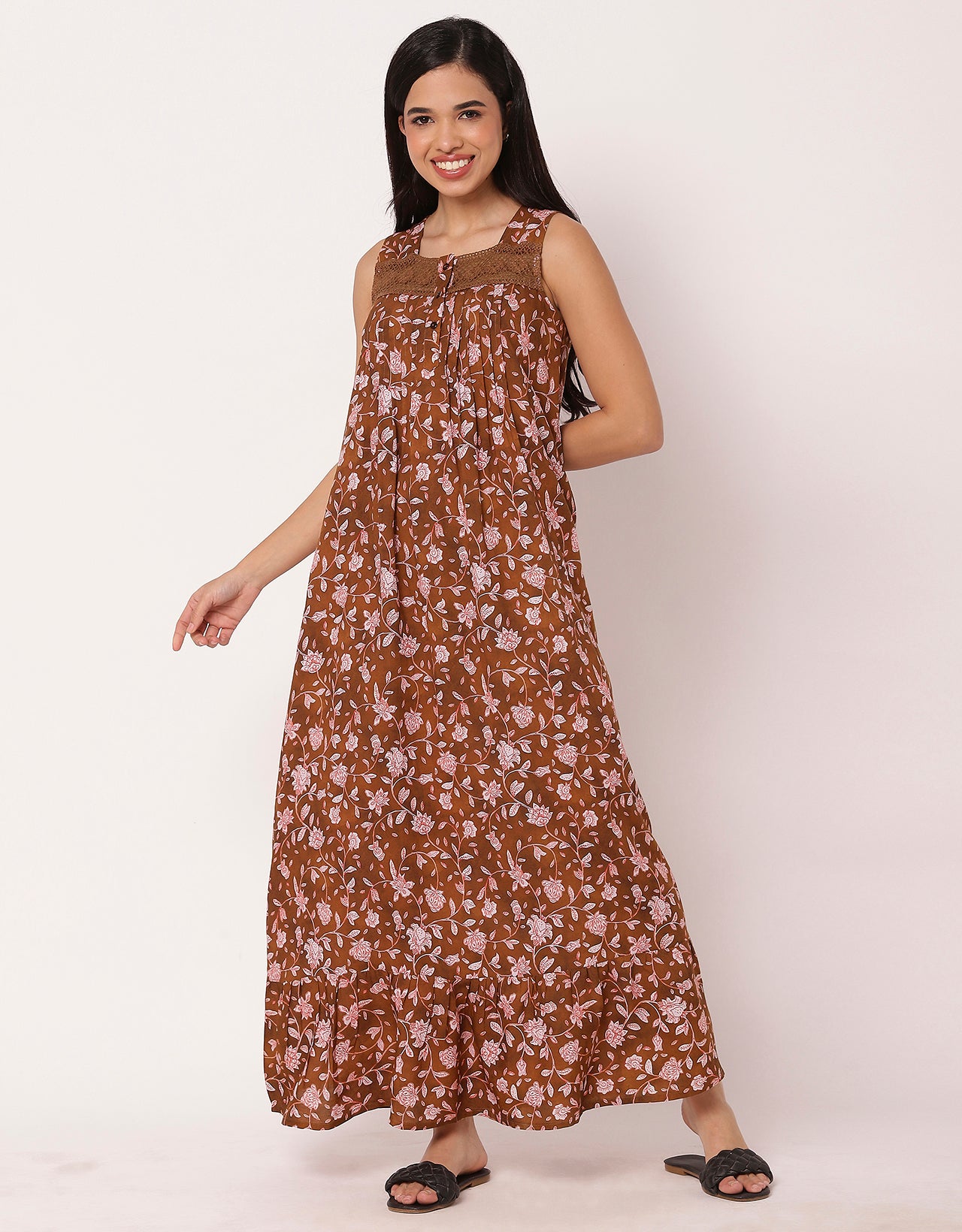 Sleeveless Nightdress, Printed