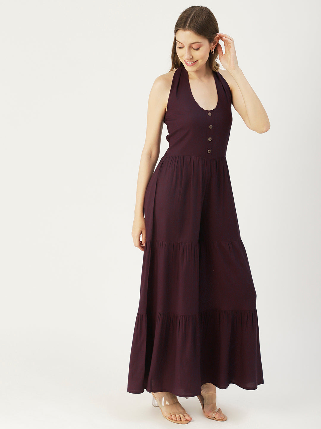 Printed Jumpsuit, Halter Neck