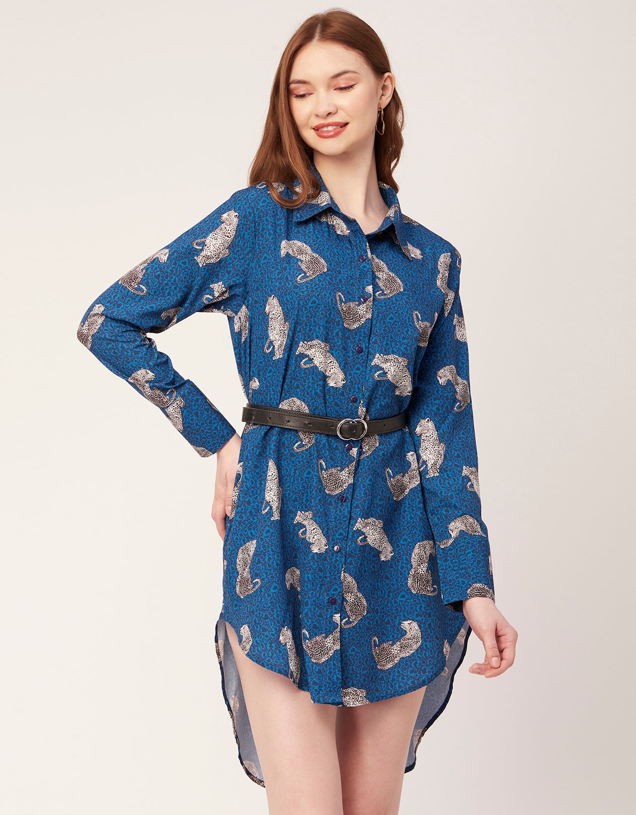 Long Collared Hem Dress