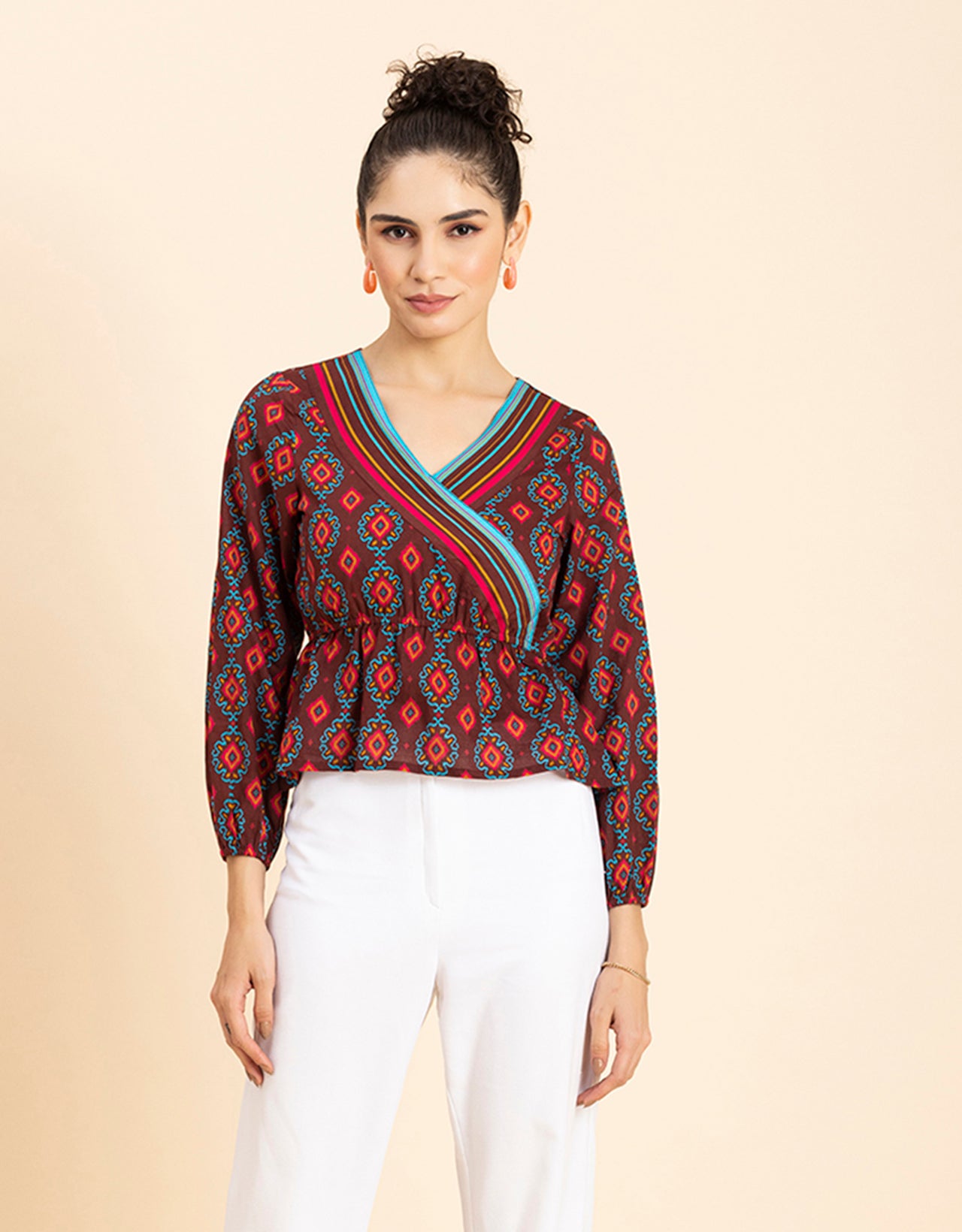 Surplice Neck Designer Top