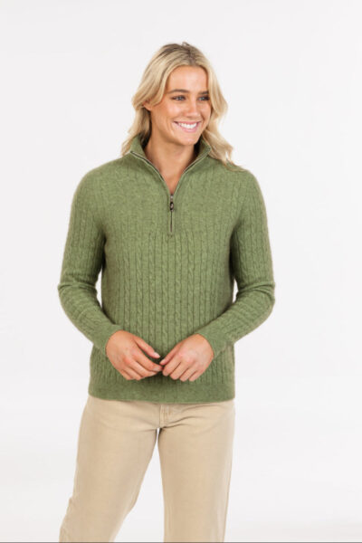 Cable Half Zip Sweater