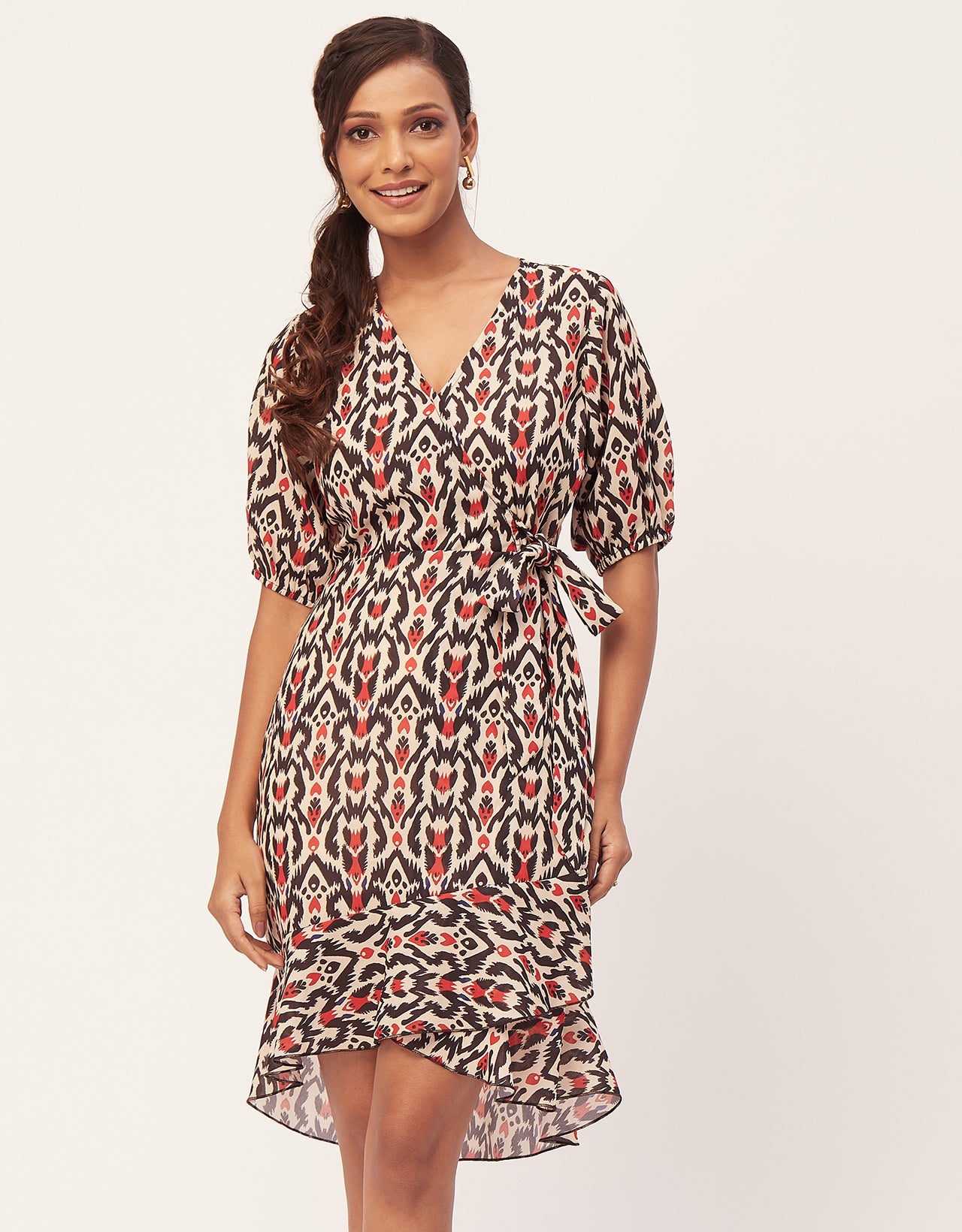 Casual Dresses, V-Neck Asymmetric